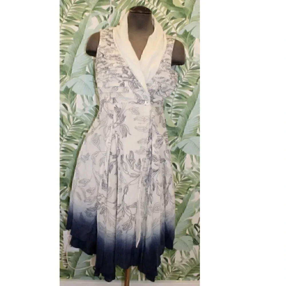 AM:PM Women's Boho Dip Dyed Wrap V-Neck Flowy Summer Dress W/ Pockets